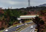 沖縄自動車道の上空を飛行。2012年12月